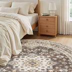 8ft Round Vintage Living Room Area Rug - Image 3