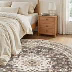 6ft Round Vintage Living Room Area Rug - Image 3