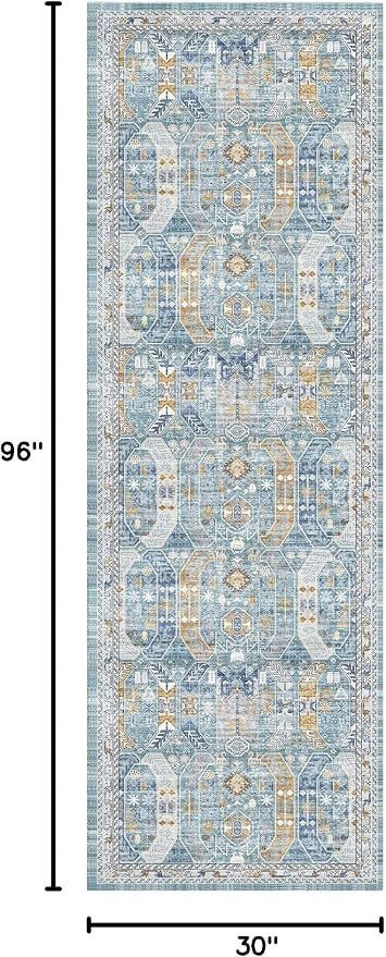 Madane Runner Rug 2'6''x8' Kitchen Runner, Hallway Runner Printed Vintage - Image 2