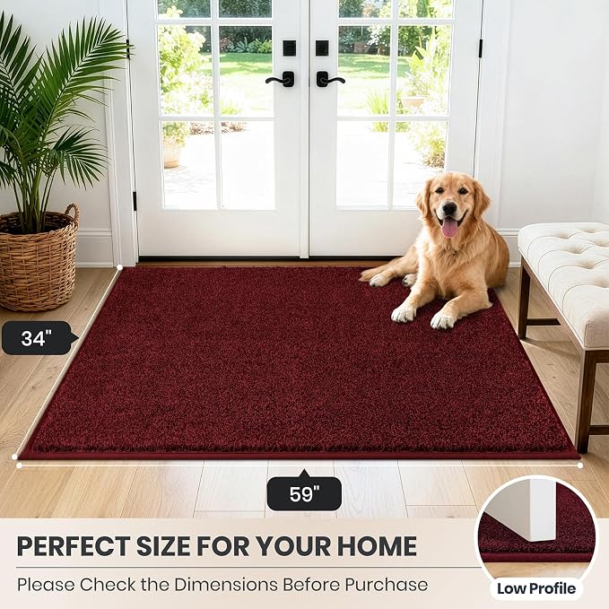 PURRUGS Dirt Trapping Door Mat 34" x 59", Non-Slip Machine Washable Entryway Rug - Image 8