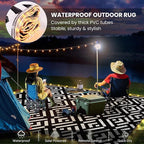 Outdoor Rug 6x9Ft, Solar Powered Outdoor Camping Rug - Image 4