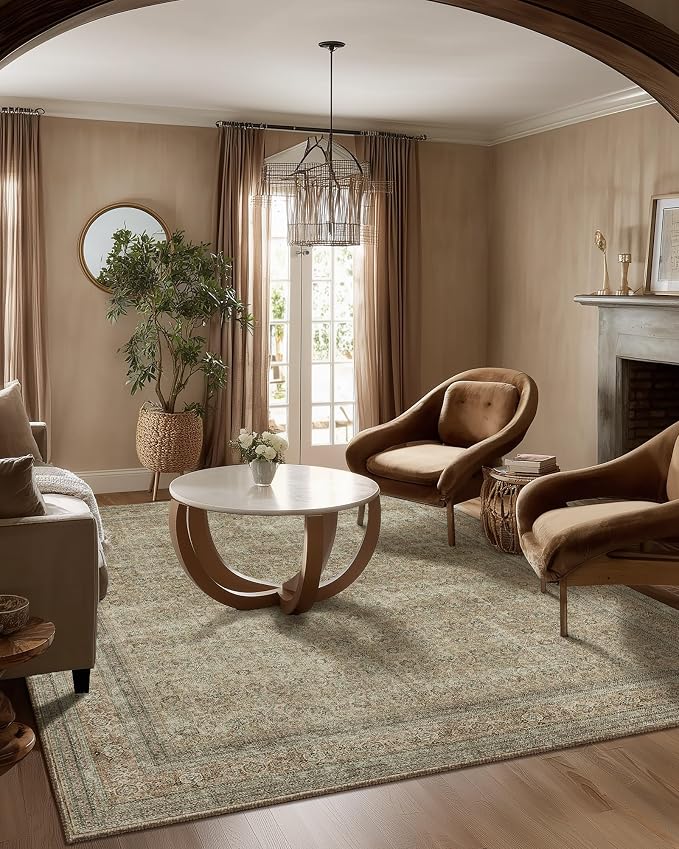Washable Area Rugs for Living Room: 5x7 Bedroom Rug Boho Vintage Rugs Stain by palohom