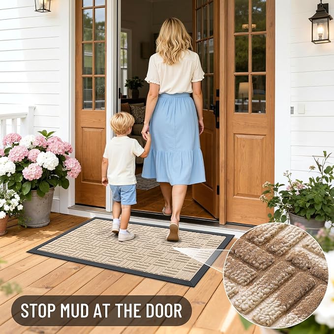 OLANLY Front Door Mat Outside Entrance 71x47, Heavy Duty Sturdy Natural Rubber - Image 7