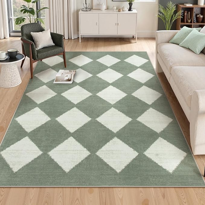 Lahome Zelie Checkered Washable 5x7 Rugs by Lahome