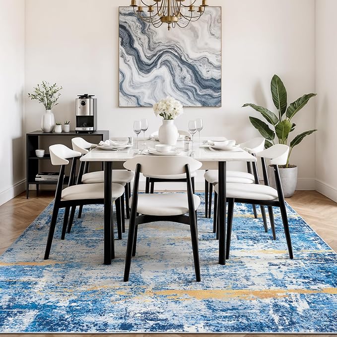 Rugflix 5x7 Area Rugs for Living Room, Washable Large Rug Stain-Resistant Low - Image 3