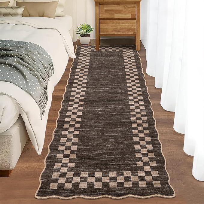 GarveeHome Hallway Runner Rug 2x6 Non Slip Scalloped Washable Rug by GarveeHome