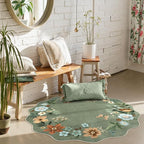 Lahome Floral Round Area Rugs, Washable Small Round Rug 3ft Non-Slip, Soft Boho - Image 2