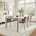 Washable 8x10 Area Rugs for Living Room, Solid Ivory Ultra-Thin Bedroom Rug - Image 7