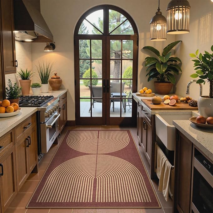 Lahome Enfys Modern Rainbow Easy Jute Patio Rug, 3x5 Washable Entry Way Rugs - Image 6
