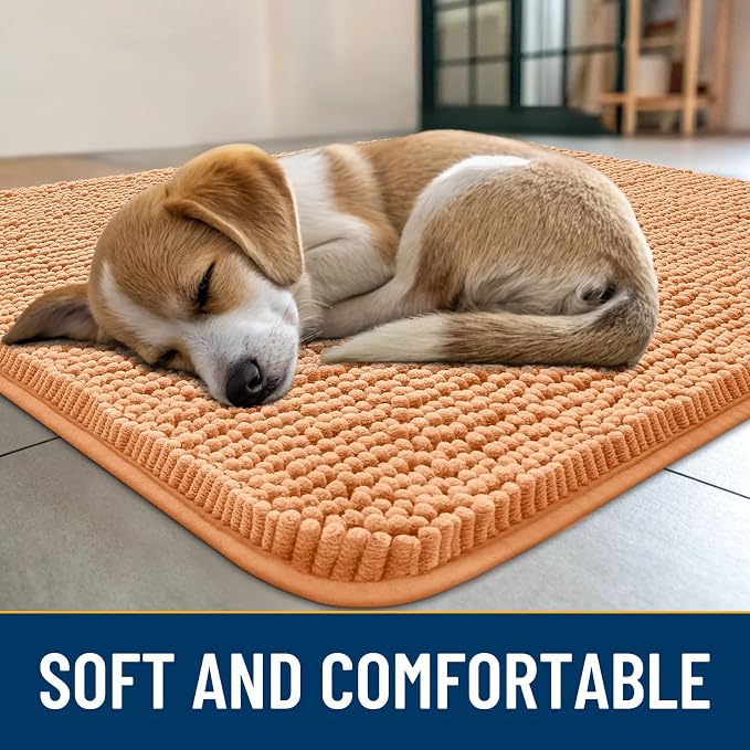 Smiry Dog Door Mat for Muddy Paws 24x16, Absorbent Dirt Trapper, Non-Slip - Image 2