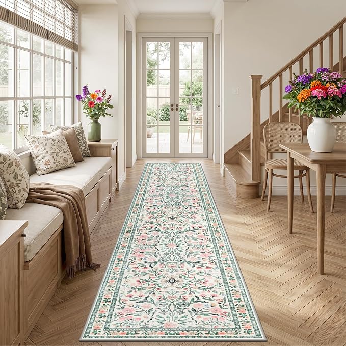 Runner Rug for Entryway: 2.6x14 Kitchen Rugs Non Slip Washable Ultra-Thin Soft - Image 3