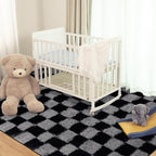 Super Soft Rug for Bedroom, 5x7 Ft Grey and Black Area Rug Classic Checkered - Image 3