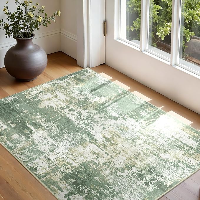 RELEANY Washable Area Rugs 3'x5' Non-Slip Modern Abstract Soft - Image 2