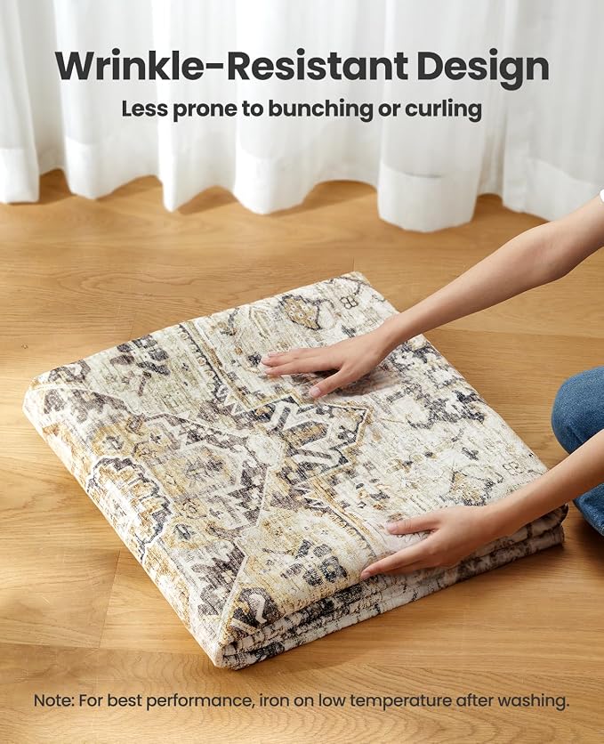AMADA HOMEFURNISHING Washable Area Rug, Low-Profile Large Area Rug - Image 7
