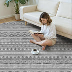 cotiled 8x8 Round Area Rugs Living Room Rug: Washable Boho Rugs - Image 5