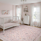 DCX Washable 5x7 Pink Floral Rug - Image 4