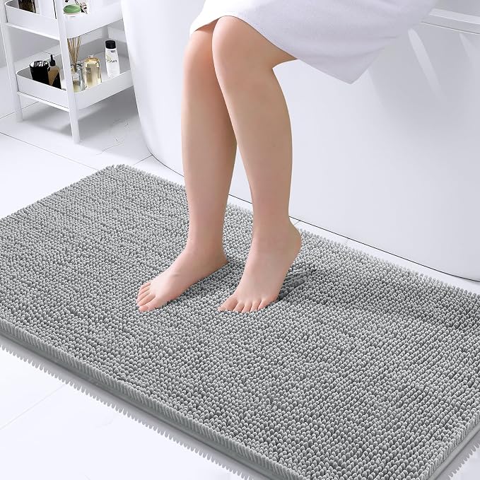 OLANLY Large Bathroom Rugs 40x24, Extra Soft Absorbent Chenille Bath Rugs by OLANLY