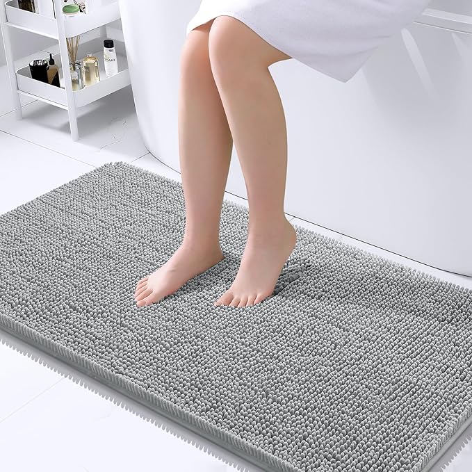 OLANLY Large Bathroom Rugs 45x27, Extra Soft Absorbent Chenille Bath Rugs by OLANLY