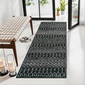 Lahome Moroccan Black Area Rug Non-Slip Low-Pile Washable Entryway Rug Kitchen by Lahome