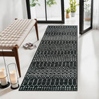 Lahome Moroccan Black Area Rug Non-Slip Low-Pile Washable Entryway Rug Kitchen by Lahome