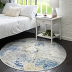 Lahome Modern Abstract Round Rug 4Ft, Contemporary Indoor Floor Carpet - Image 8