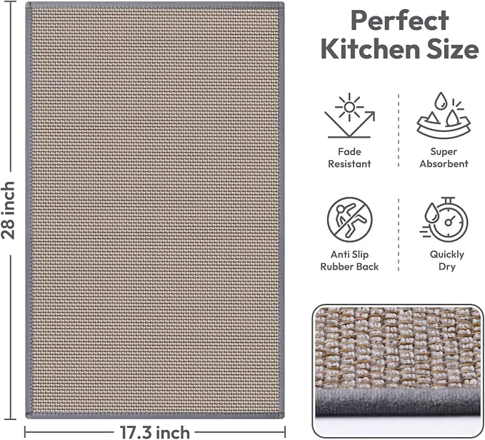 Kitchen Mats for Floor, Kitchen Rugs, Absorbent Kitchen Runner Rug for in Front - Image 2