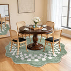 GarveeHome Scalloped Round Rug 4ft Modern Solid Color Circle Rugs Non Slip Low - Image 8