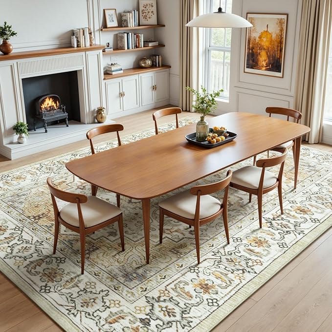 Lessymo 8 x 10 Area Rugs for Living Room, Machine Washable Area Rugs Boho Faux - Image 3