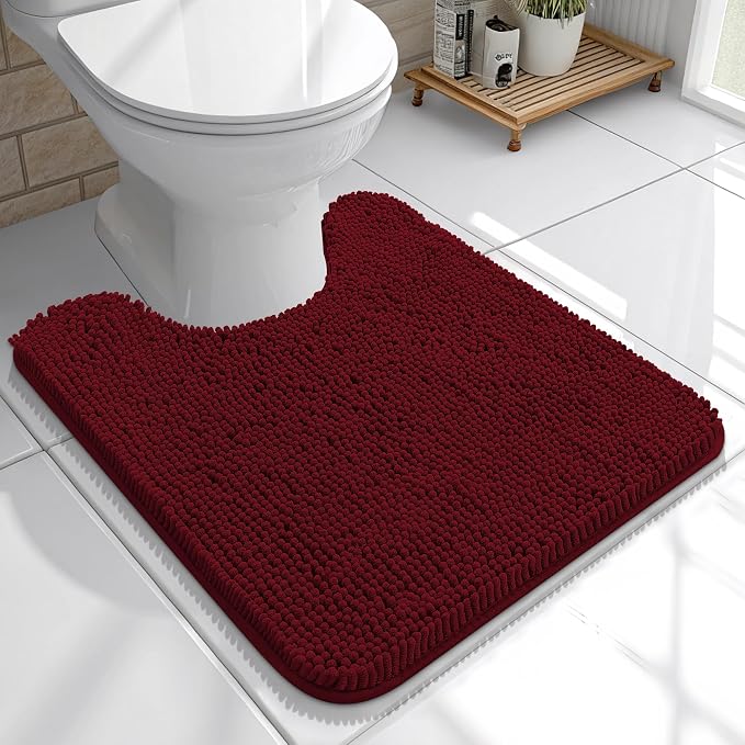 OLANLY Toilet Rugs U-Shaped 20x20, Extra Soft Absorbent Chenille Contour by OLANLY