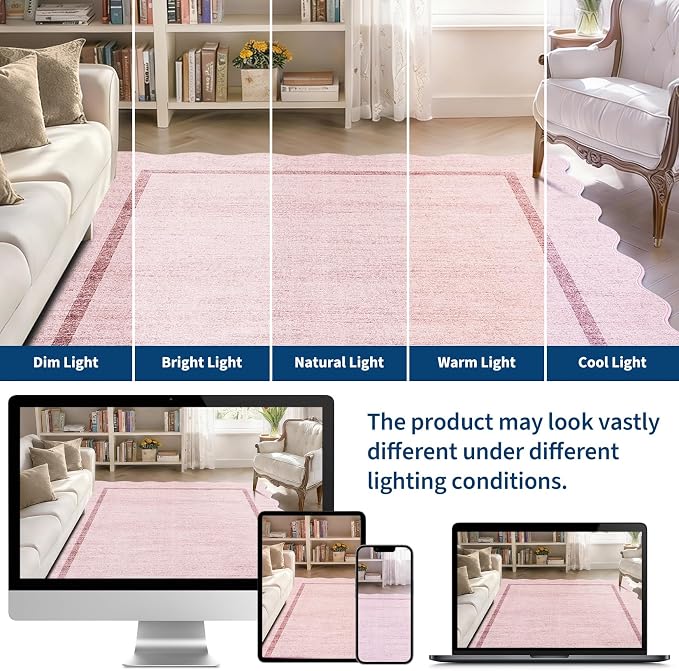 GarveeHome Scalloped Living Room Rug 5x7 Area Rug Washable Area Rug - Image 9