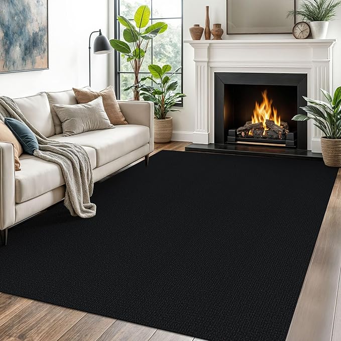 EARTHALL Washable Area Rugs 5x7 Ft Non Slip Living Room Rugs Cotton Rubber by EARTHALL