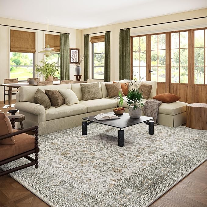 10x12 Large Rugs for Living Room: Washable Rug Stain Resistant Non Slip by palohom