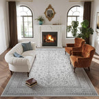 Washable Rugs 8x10 Area Rugs for Living Room, Dining Room- Soft Low Pile by Lbris