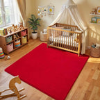 Amearea 5x5 Square Area Rugs for Bedroom Living Room, Modern Red Thickened - Image 2