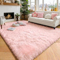 Amdrebio Pink Rugs for Girls Bedroom, 9x12 Large Fluffy Area Rugs for Living by Amdrebio
