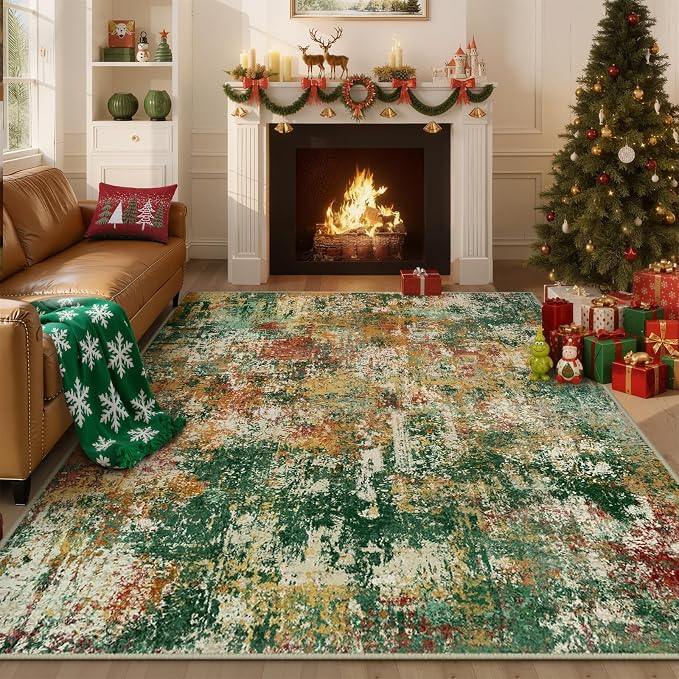RELEANY Washable Area Rugs 4'x6' Non-Slip Modern Abstract Soft - Image 9