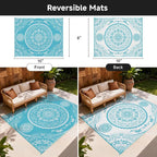 Pauwer Waterproof Outdoor Rug 8x10, Reversible Plastic Straw Patio Camping Rug - Image 2