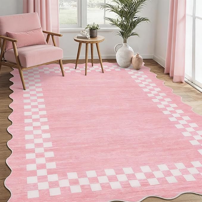 GarveeHome 8x10 Area Rug for Living Room Scalloped Washable Large Bedroom Rug - Image 2
