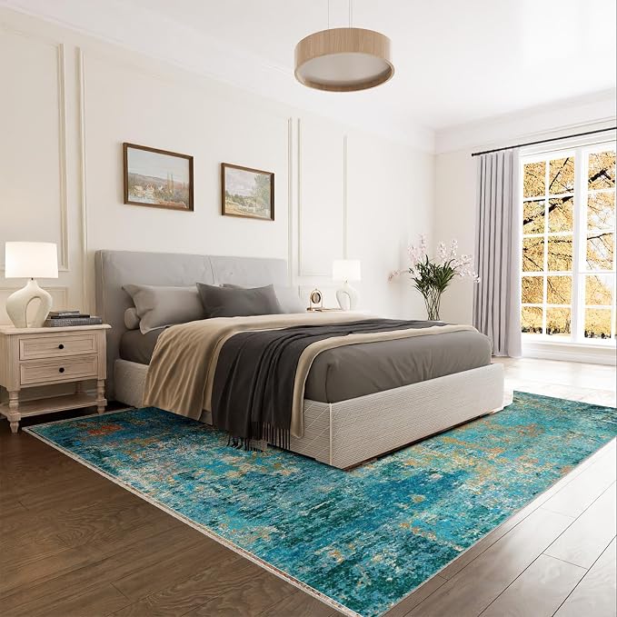 RELEANY Washable Area Rugs 8'x10' Non-Slip Modern Abstract Soft - Image 8