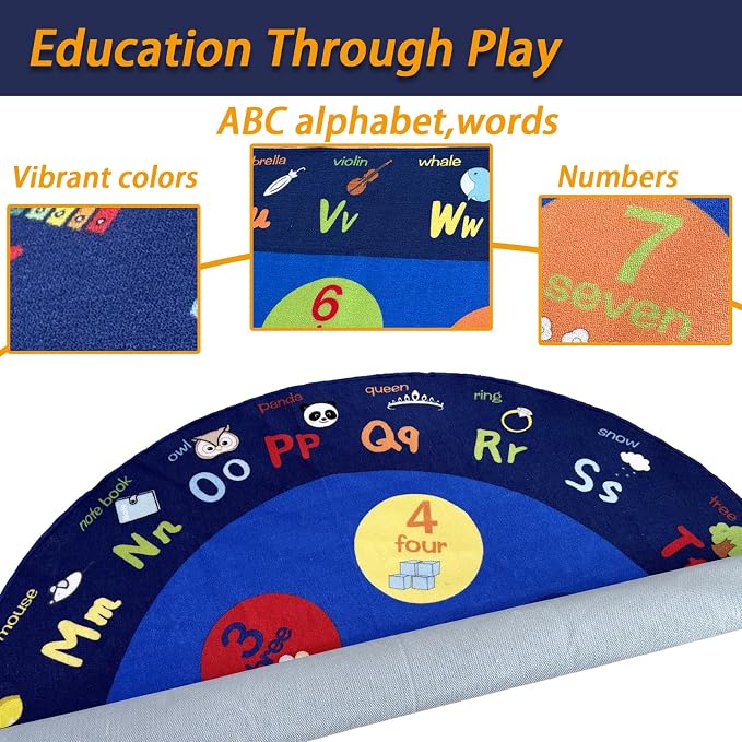 Large Oval Classroom Rug, 6×9Ft ABC Rugs - Image 4