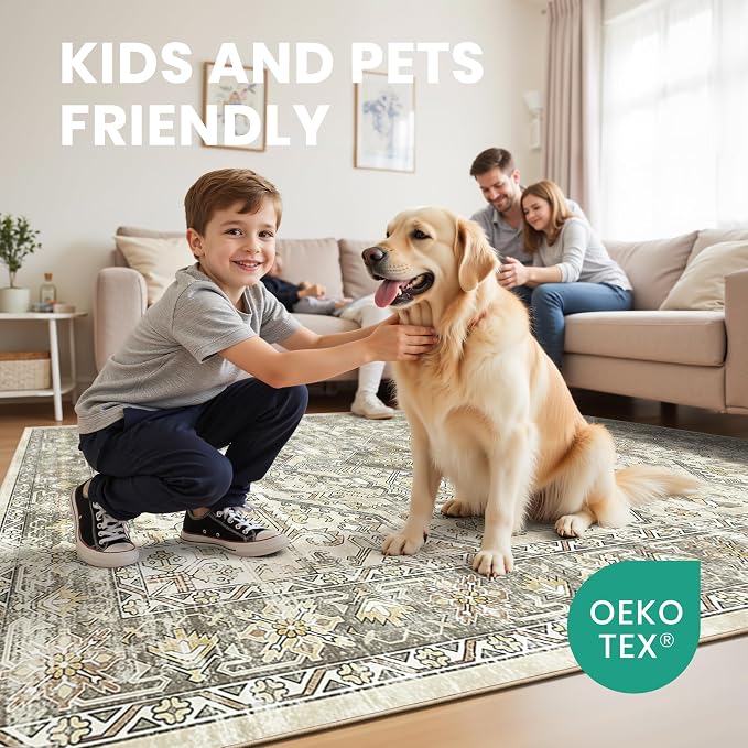 zesthome 8x10 Area Rugs for Living Room, Non-Slip Backing Washable Rugs - Image 7