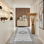 Hallway 4x8 Washable Runner Rug: Oriental Stain Resistant Entryway Kitchen Rug - Image 2