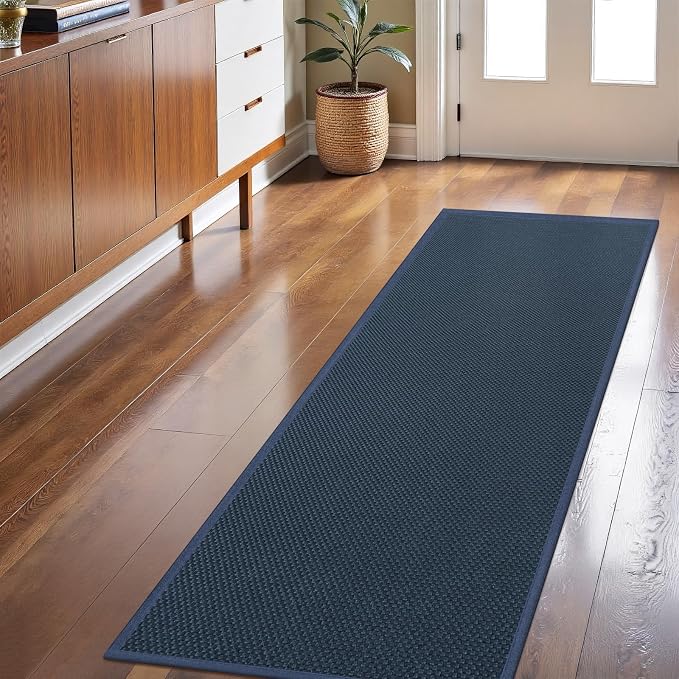 LEKEEPGO Long Hallway Door Mat 24"x59", Door Mat Indoor Entrance, Cyan Blue | by LEKEEPGO