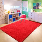 Amdrebio Red Area Rugs for Living Room Bedroom, Christmas Rug 6x9, Large Red - Image 7