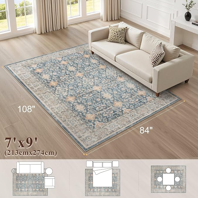 Vintage Living Room Area Rug 7x9 - Image 2