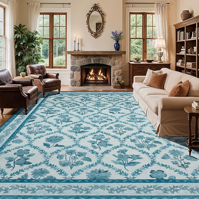 LIANLAM Checkered Rug 9x12 Area Rugs by LIANLAM