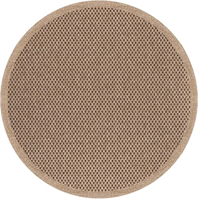 CAMILSON Easy Jute Round Rug 4ft Indoor Outdoor Natural Color Fiber Area Rugs - Image 2