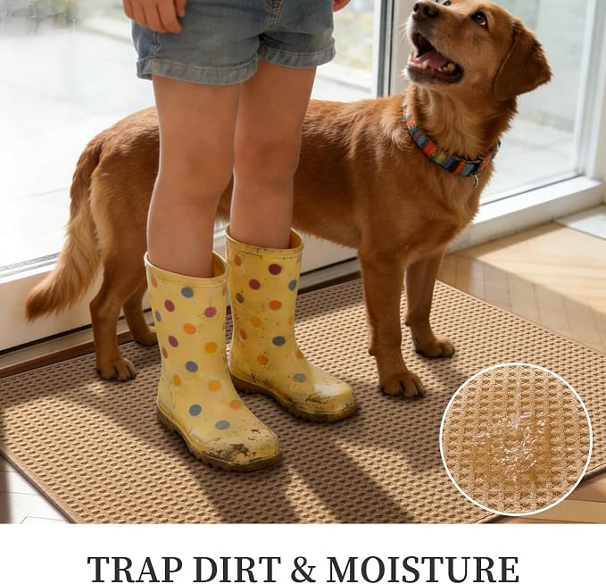 YIHOUSE Indoor Door Mat 24" x 36", Non-Slip Washable Entryway Mat, Dirt Trapper - Image 3