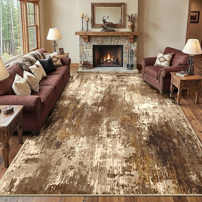 RELEANY Washable Area Rugs 6'x9' Non-Slip Modern Abstract Soft - Image 9