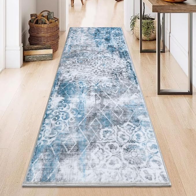 HEBE Hallway Runner Rug 2'x6' Washable Vintage Distressed Area Rugs Non Slip - Image 8